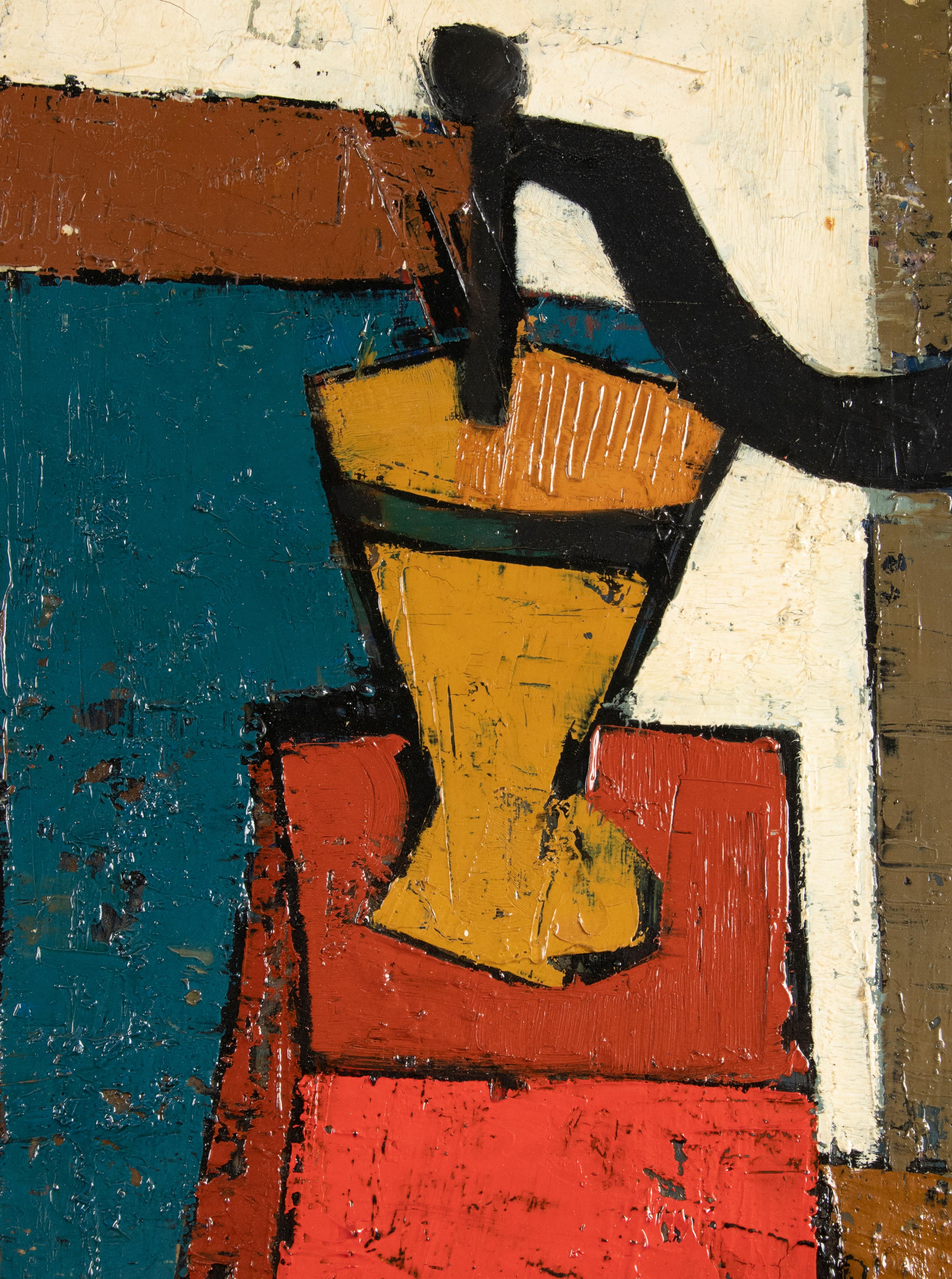 Mid-Century Modern Painting Still Life with Chair by Willy Frissen 3