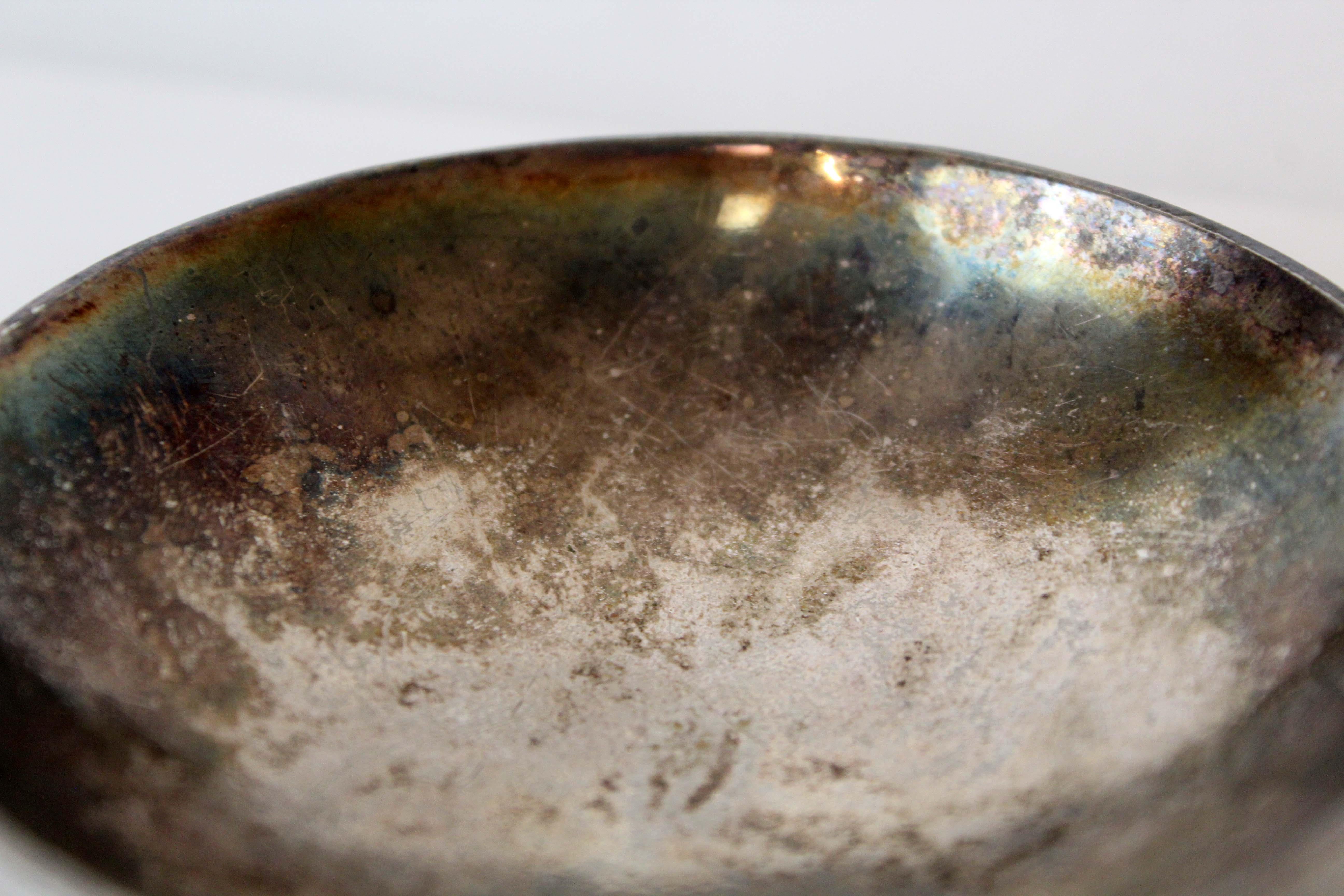 Mid-Century Modern Pair Alfredo Scciarotta Modernist Sterling Silver Mini Bowls For Sale 3