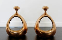 Mid-Century Modern Pair Copper Color Bookends Table Sculptures Ben Siebel, 1950s