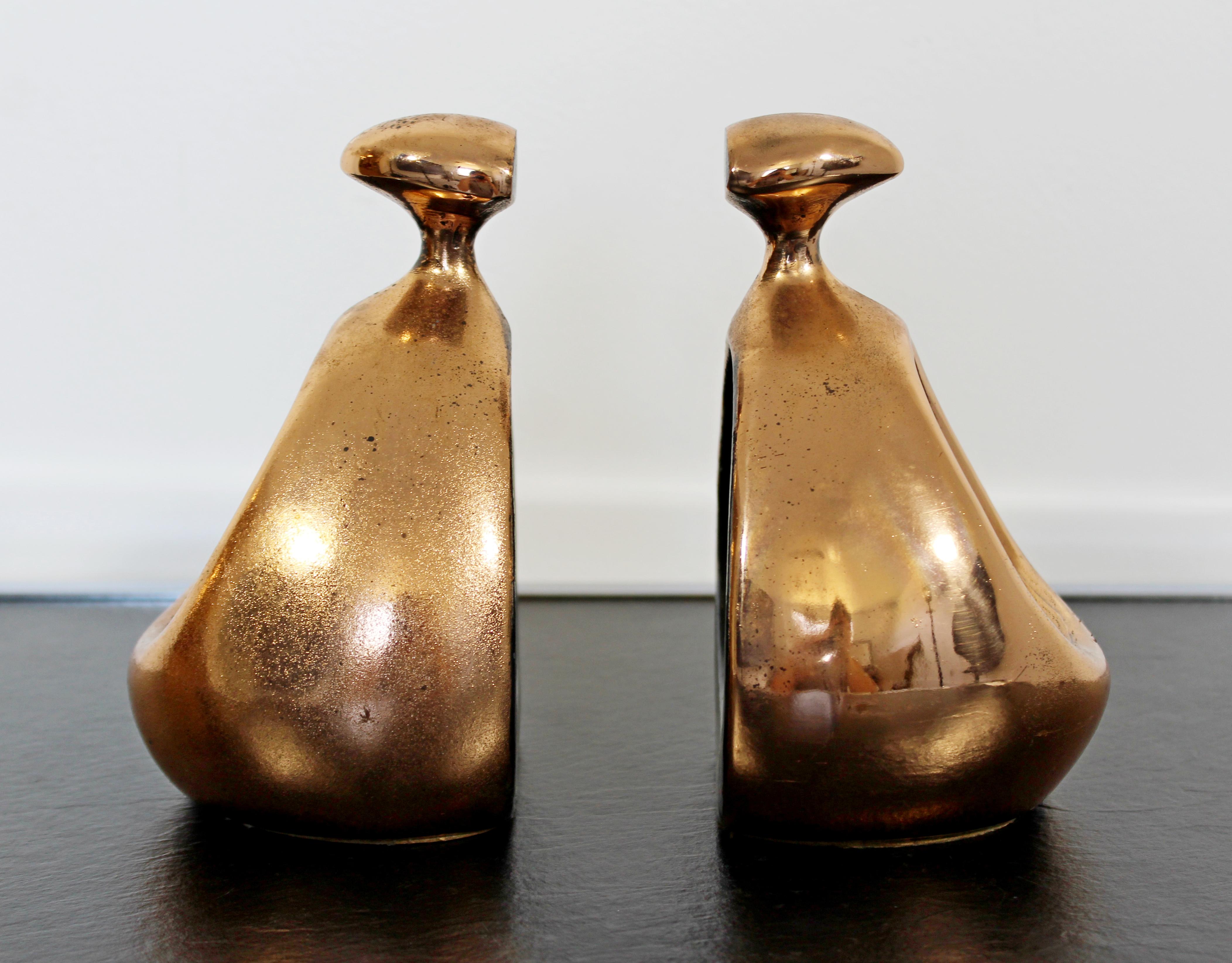 Mid-20th Century Mid-Century Modern Pair Copper Color Bookends Table Sculptures Ben Siebel, 1950s