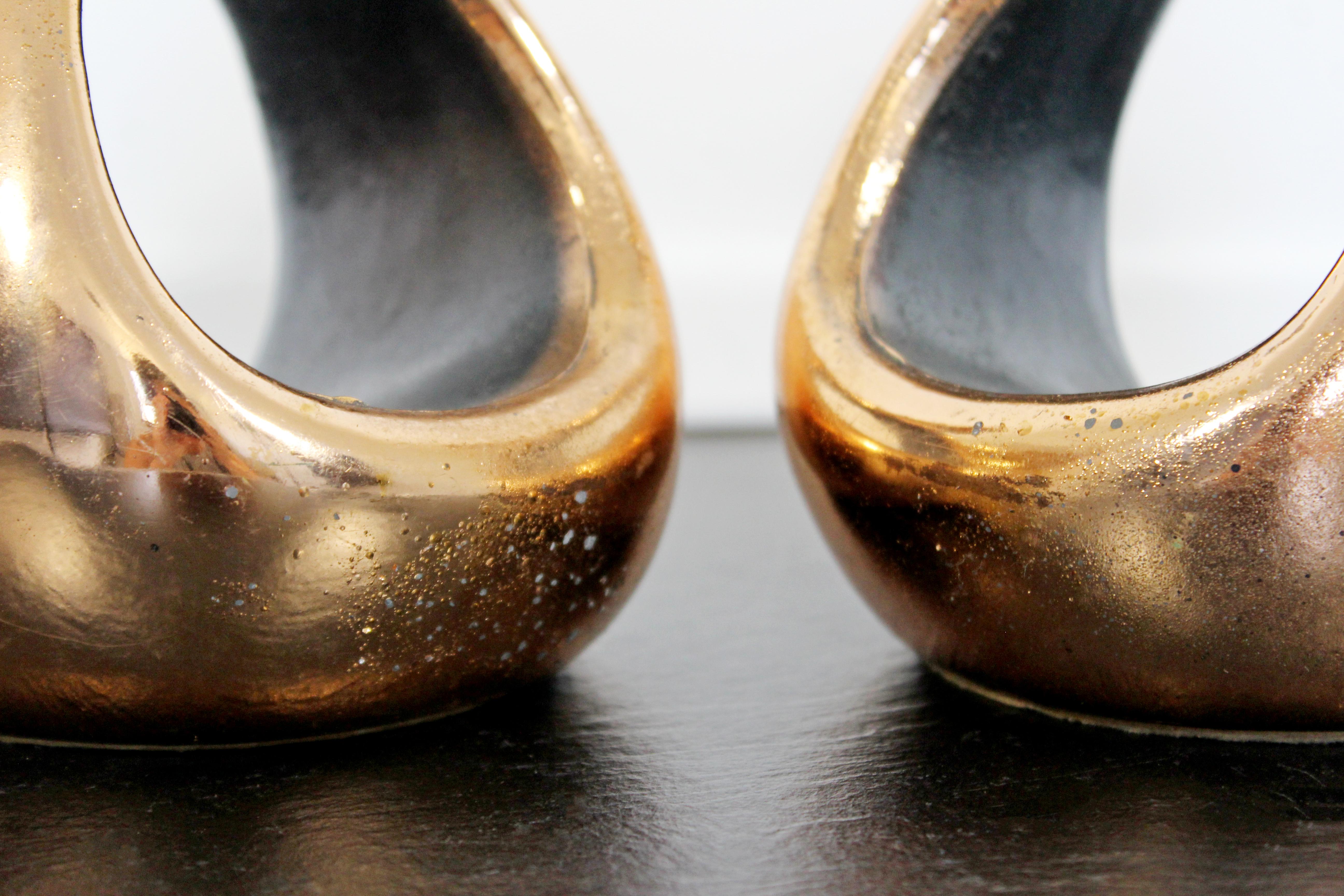 Metal Mid-Century Modern Pair Copper Color Bookends Table Sculptures Ben Siebel, 1950s