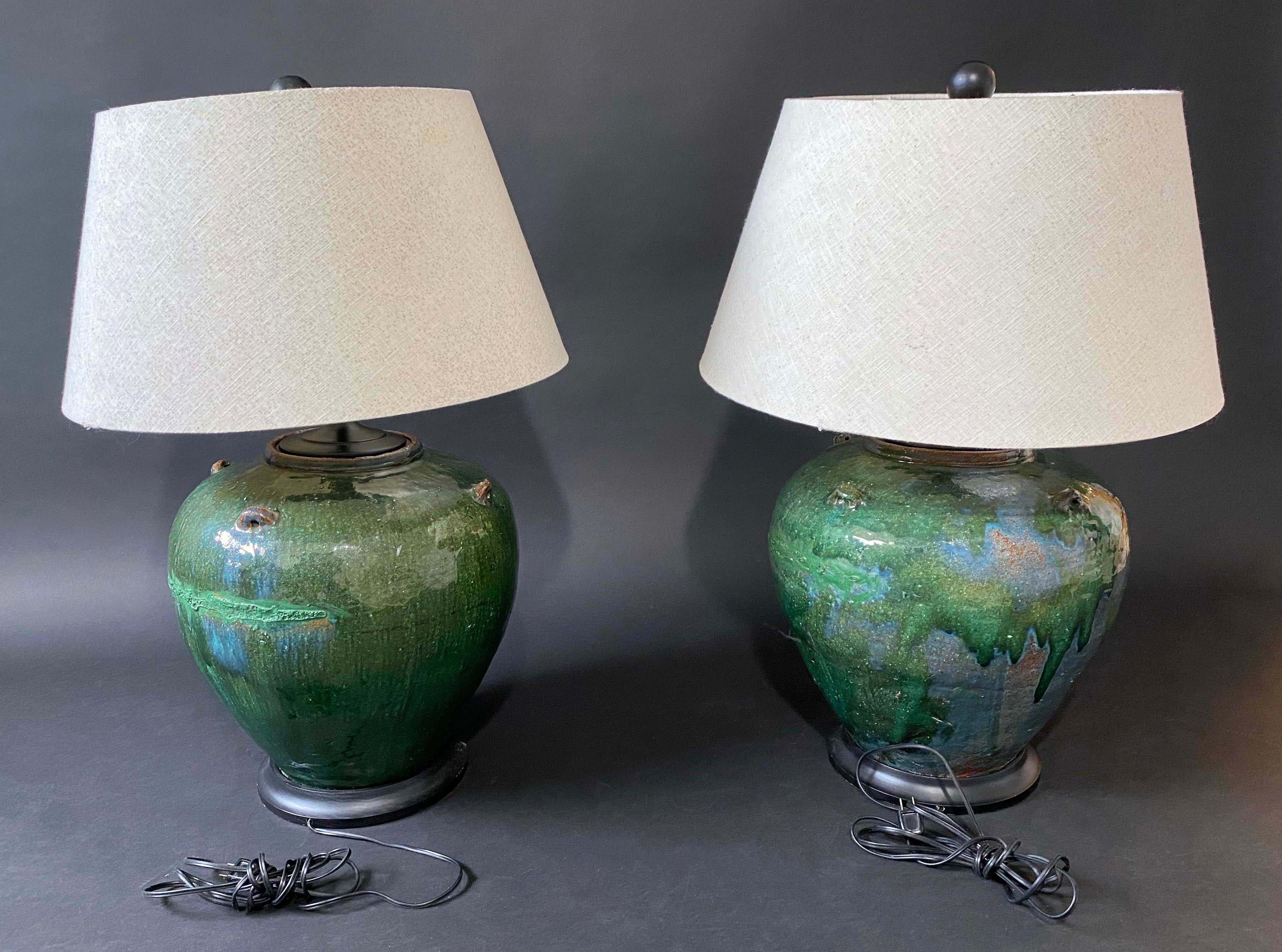 ceramic table lamp green