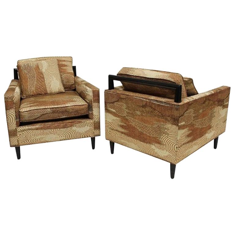 Mid-Century Modern Pair Harvey Probber Style Club Lounge Chairs
