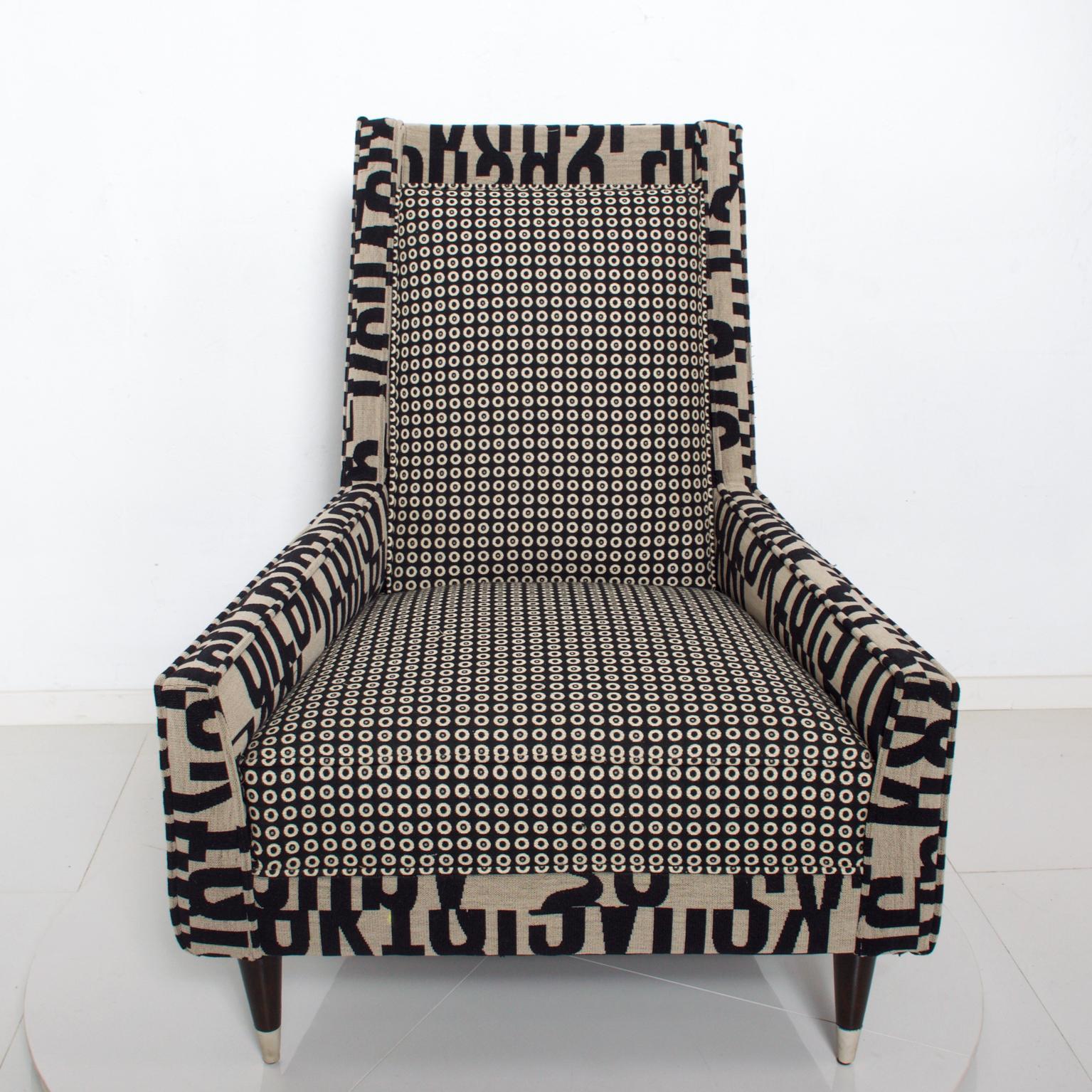 Modern Gio Ponti Style by Arturo Pani Wild Wingback Lounge Chairs Midcentury Pair 1969