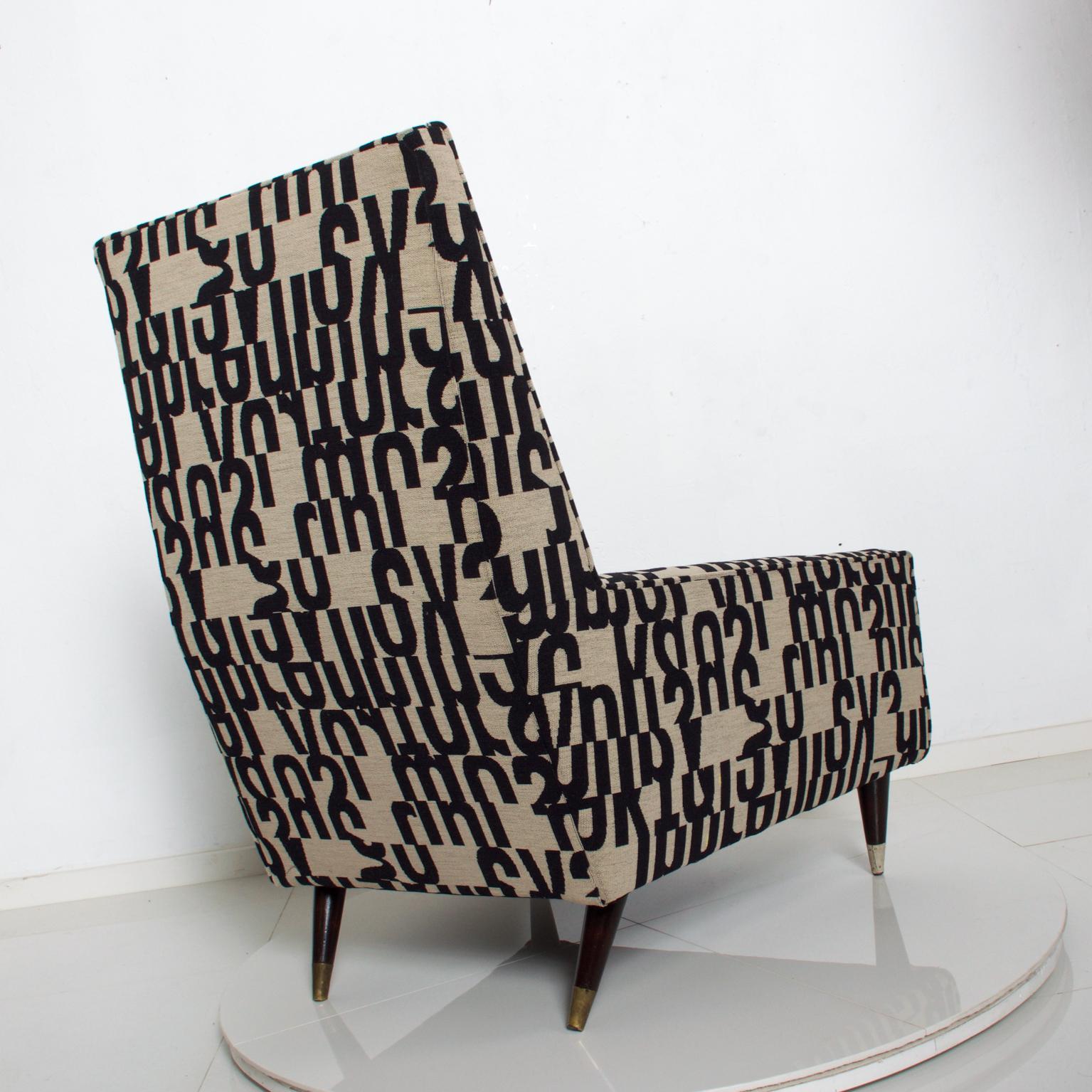 Mid-20th Century Gio Ponti Style by Arturo Pani Wild Wingback Lounge Chairs Midcentury Pair 1969