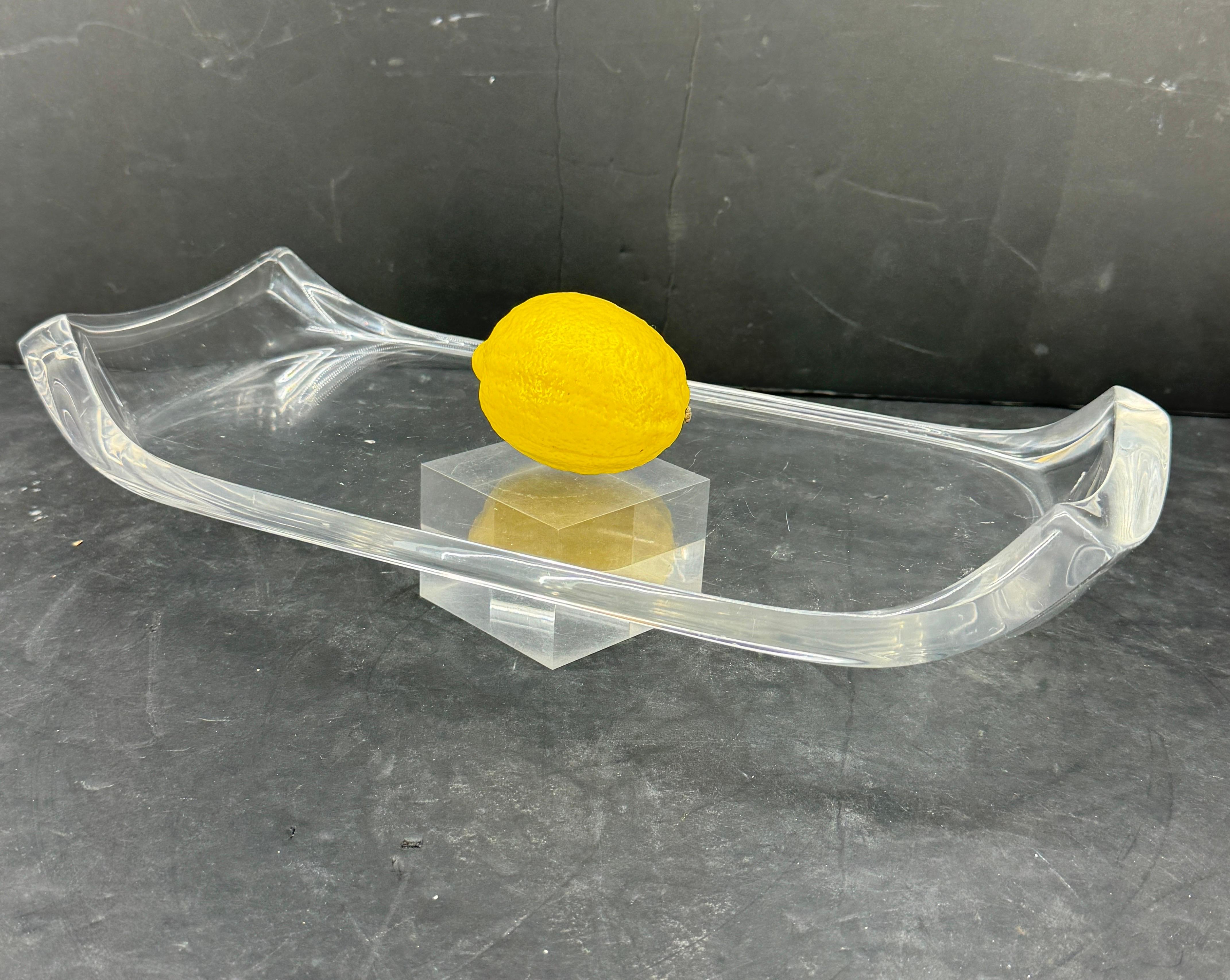 Mid-Century Modern Pair Lucite Serving Bar Tabletts Ritts Co. im Angebot 4
