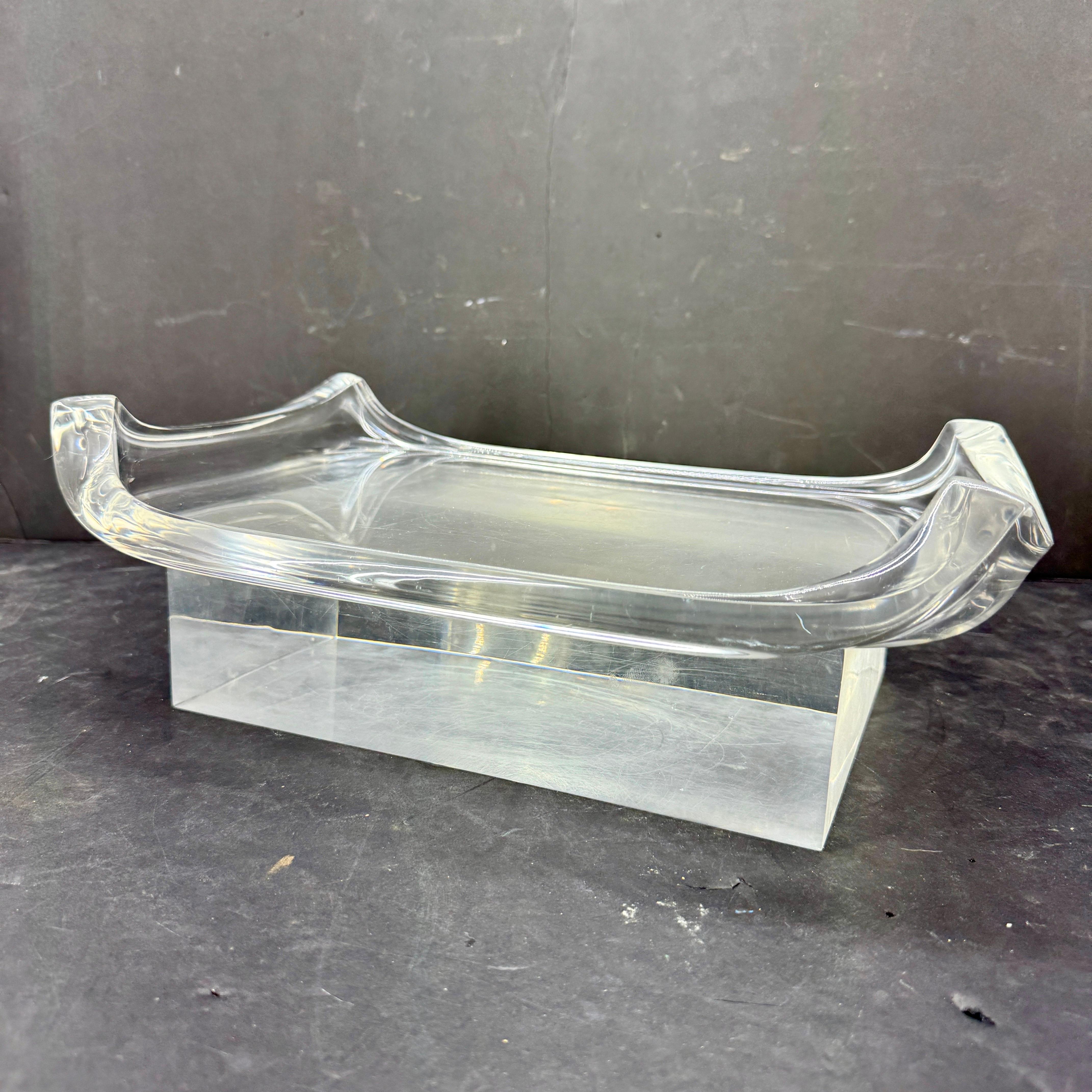 Mid-Century Modern Pair Lucite Serving Bar Tabletts Ritts Co. im Angebot 5