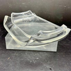 Mid-Century Modern Pair Lucite Serving Bar Trays Ritts Co.