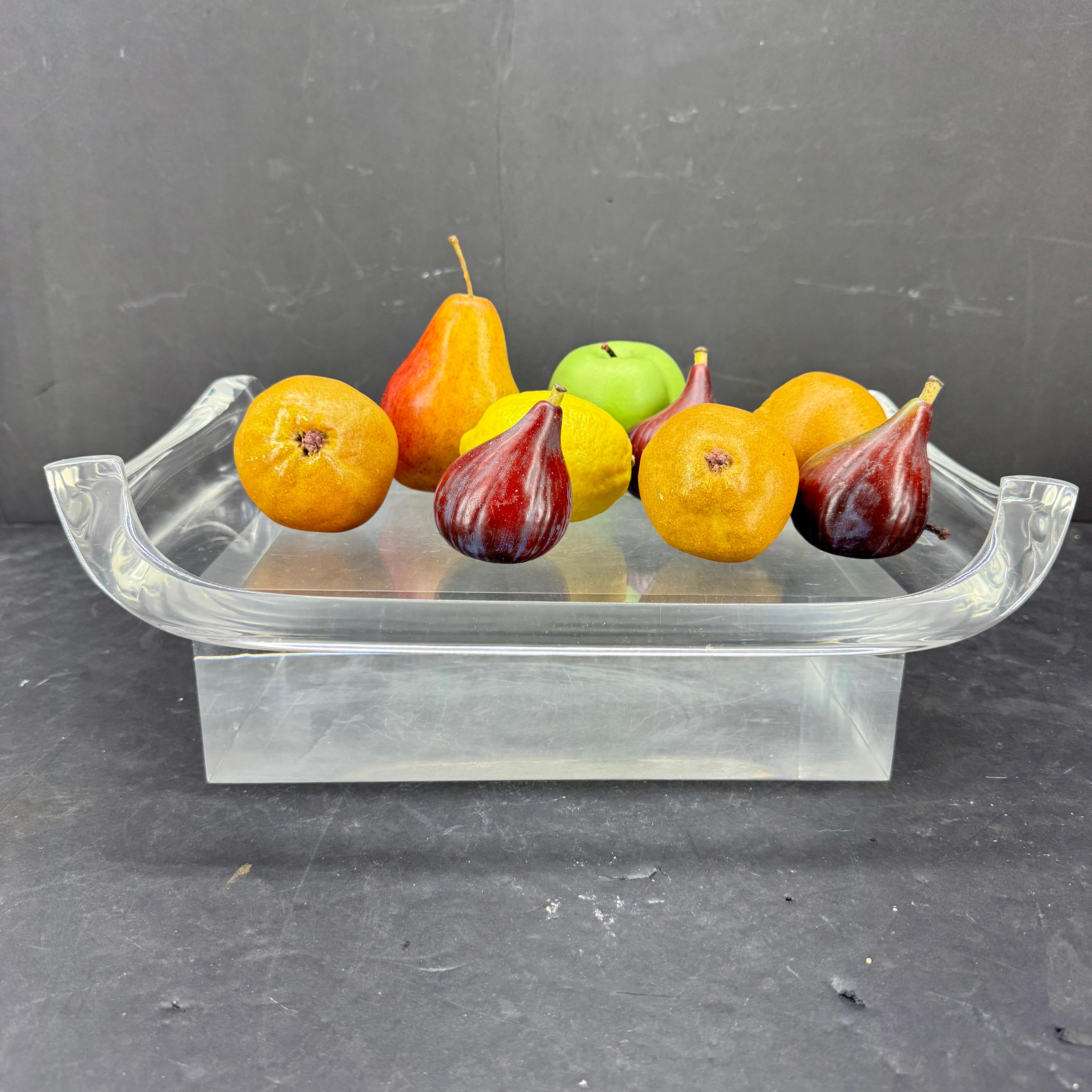 Mid-Century Modern Pair Lucite Serving Bar Tabletts Ritts Co. (20. Jahrhundert) im Angebot
