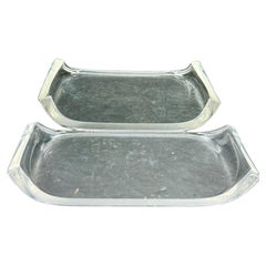 Mid-Century Modern Pair Lucite Serving Bar Trays Ritts Co.