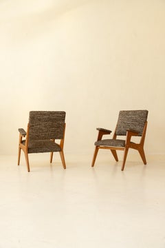 Mid-Century Modern Pair of 2-2 Armchair by Zanine Caldas, 1960s
