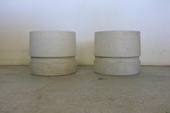 Mid-Century Modern Pair of Architectural Concrete Planters, France1950s