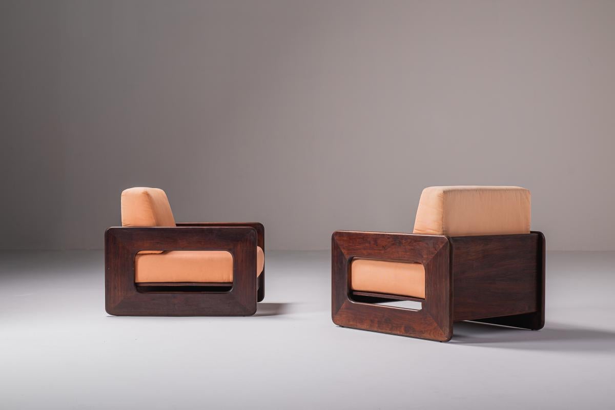 Mid-20th Century Mid-Century Modern Pair of Armchairs, Brazil, 1960s For Sale