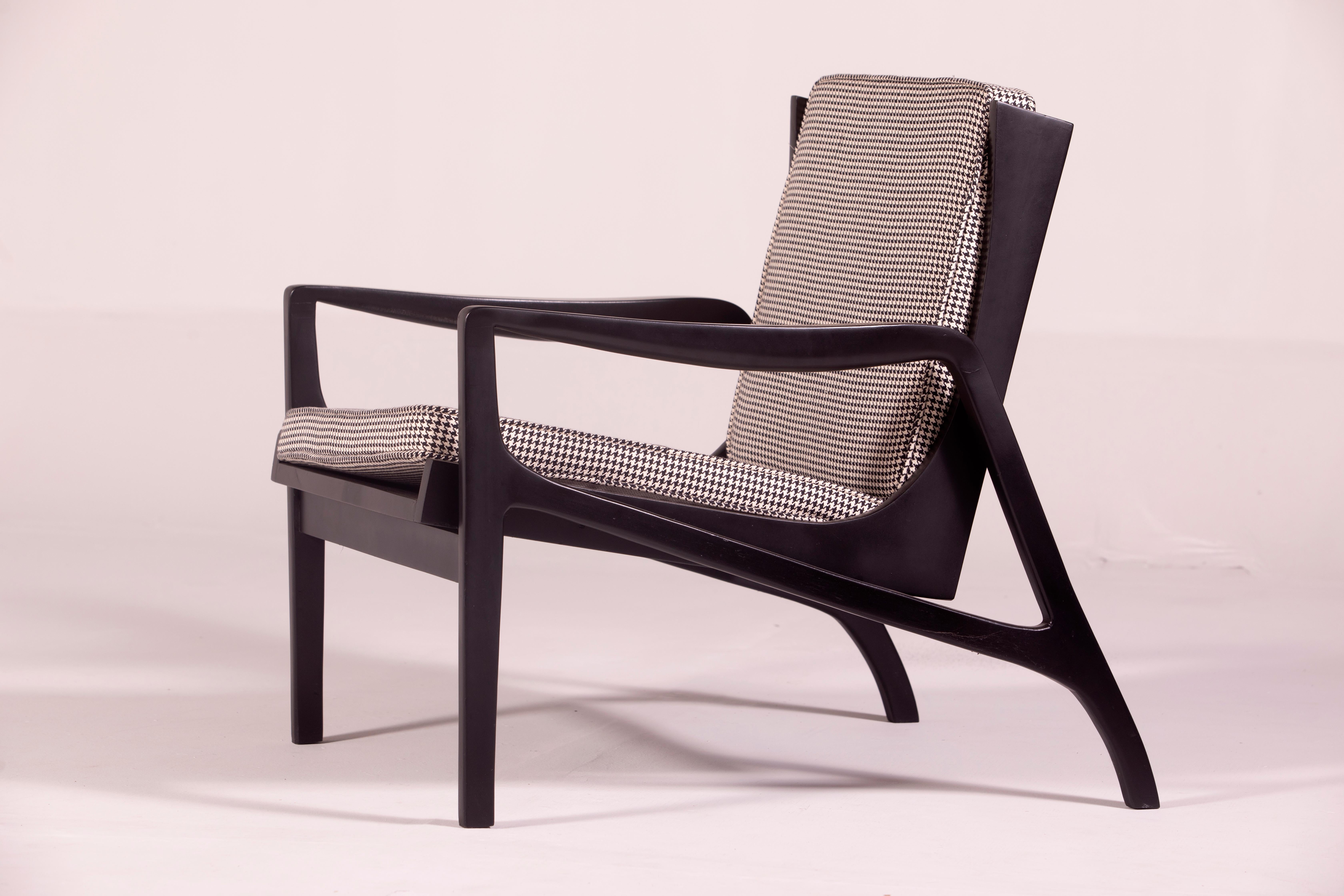 Fabric Mid-Century Modern Pair of Armchairs by Brazilian Designer, Brazil, 1960s For Sale