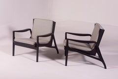 Coppia di poltrone moderne di metà secolo di un designer brasiliano, Brasile, anni '70