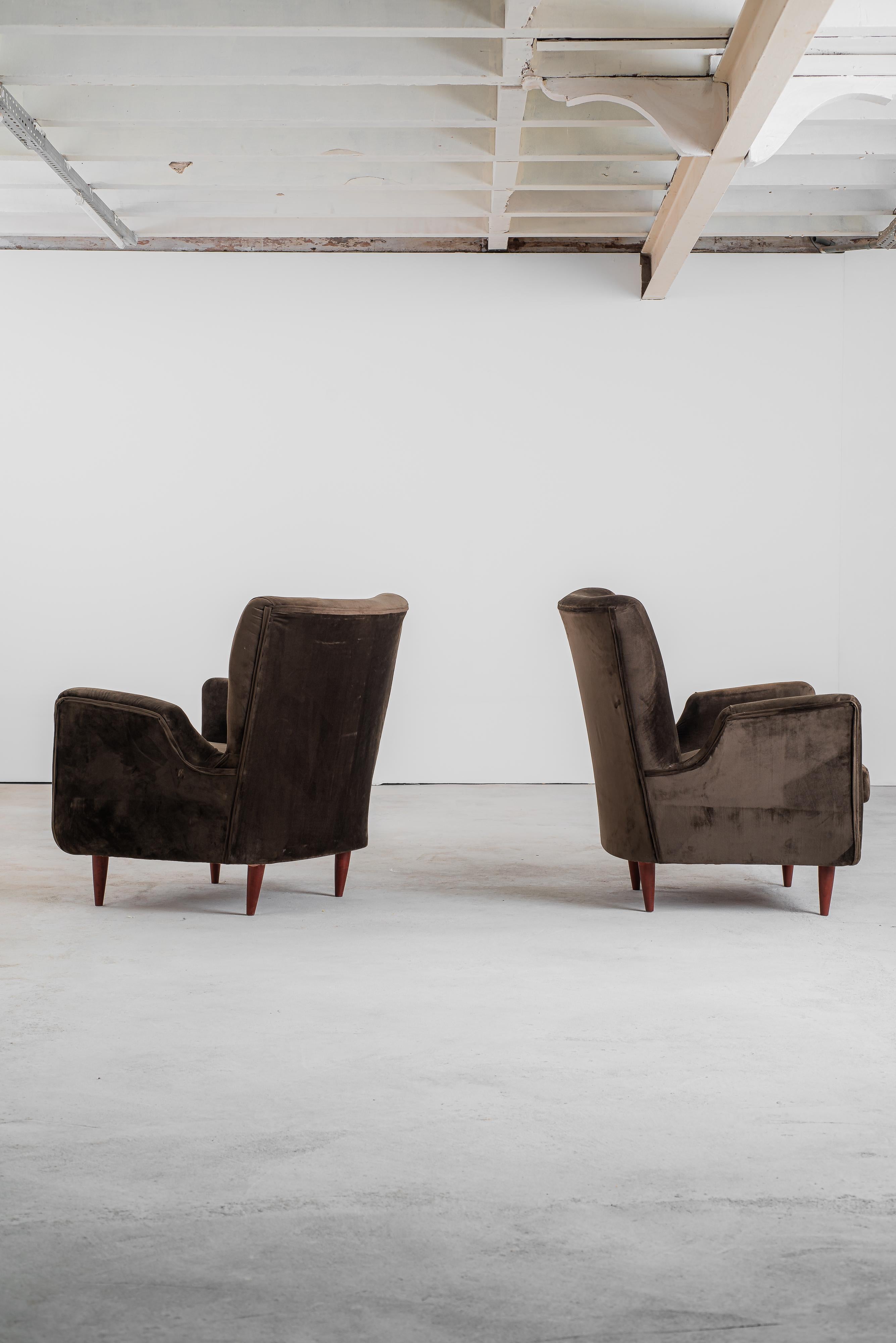 Brazilian Mid-Century Modern Pair of Armchairs by Carlo Hauner, 1960s For Sale