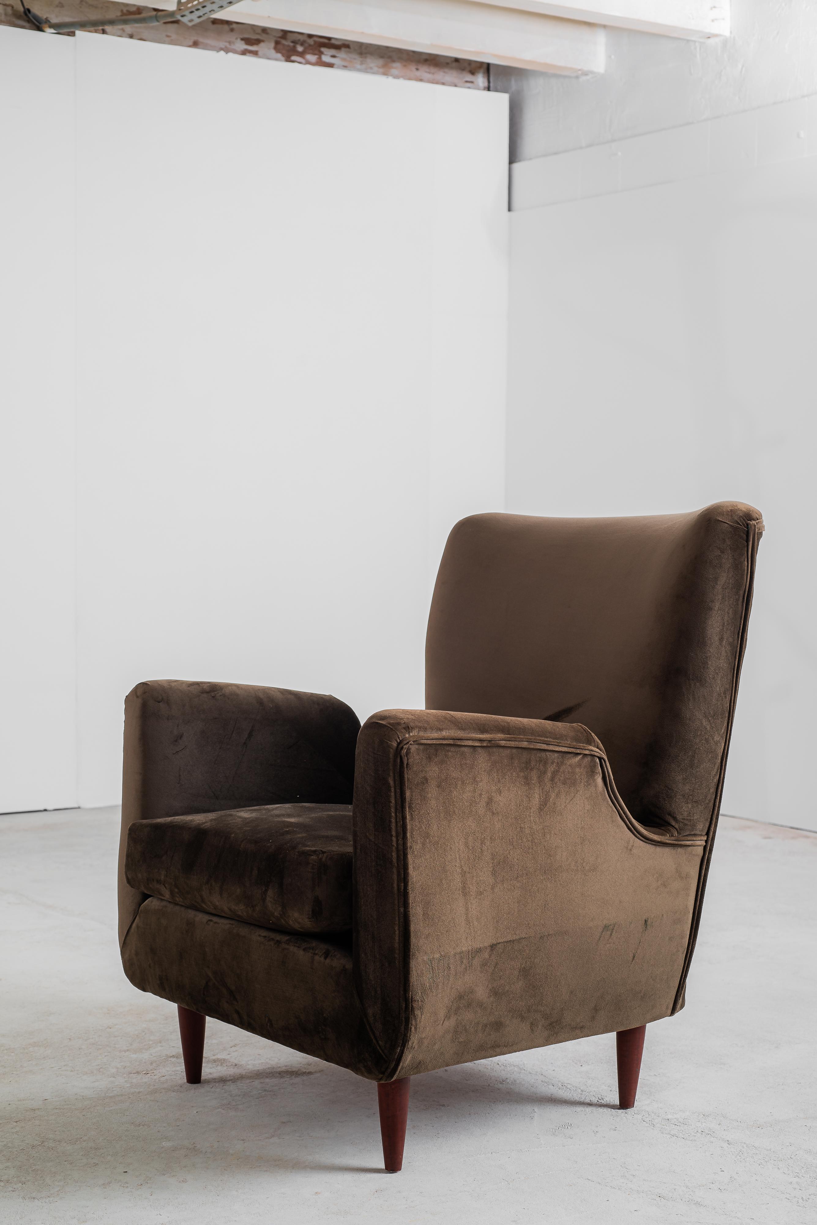 Woodwork Mid-Century Modern Pair of Armchairs by Carlo Hauner, 1960s For Sale