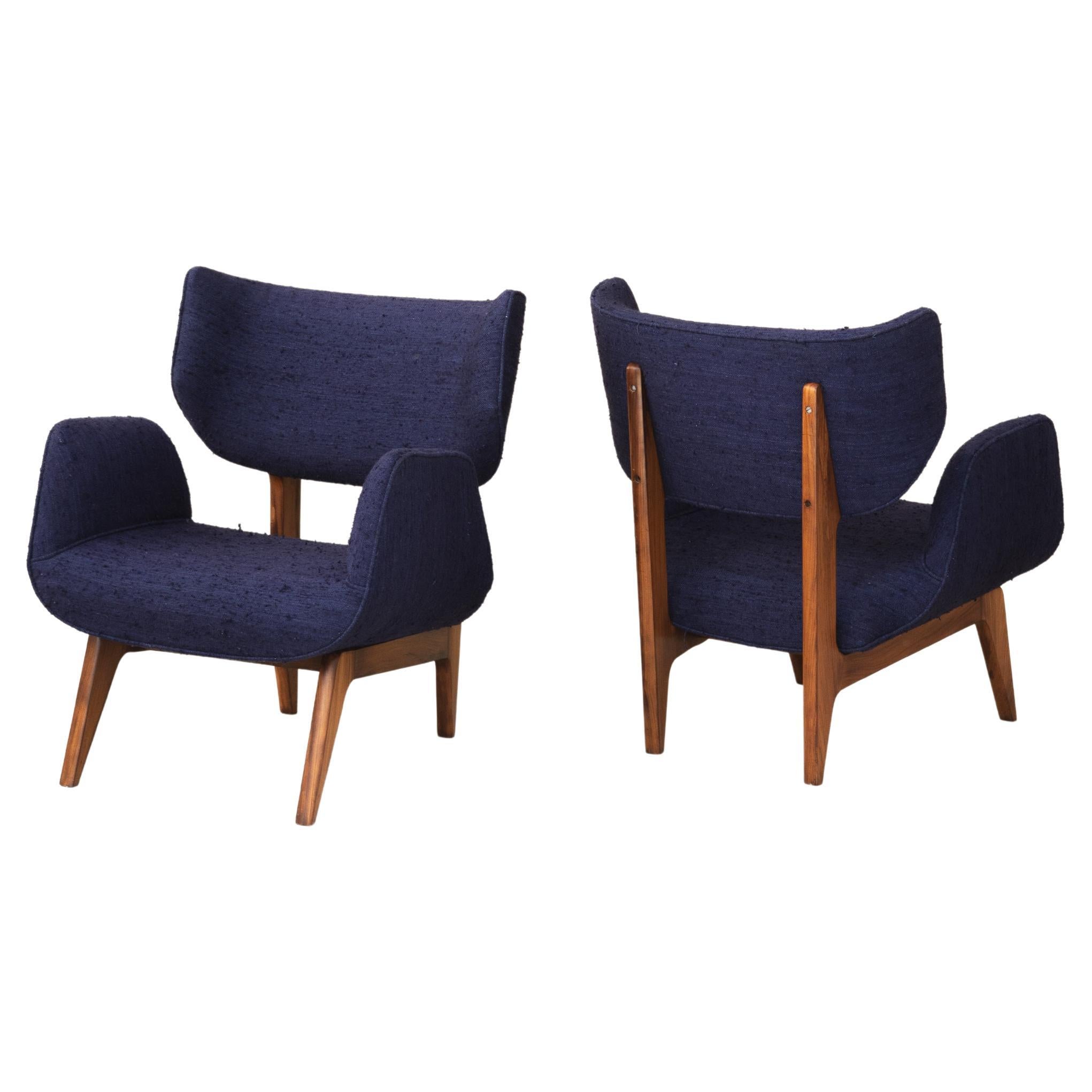 Mid-Century Modern Pair of Armchairs by Carlo Hauner and Martin Eisler, 1955