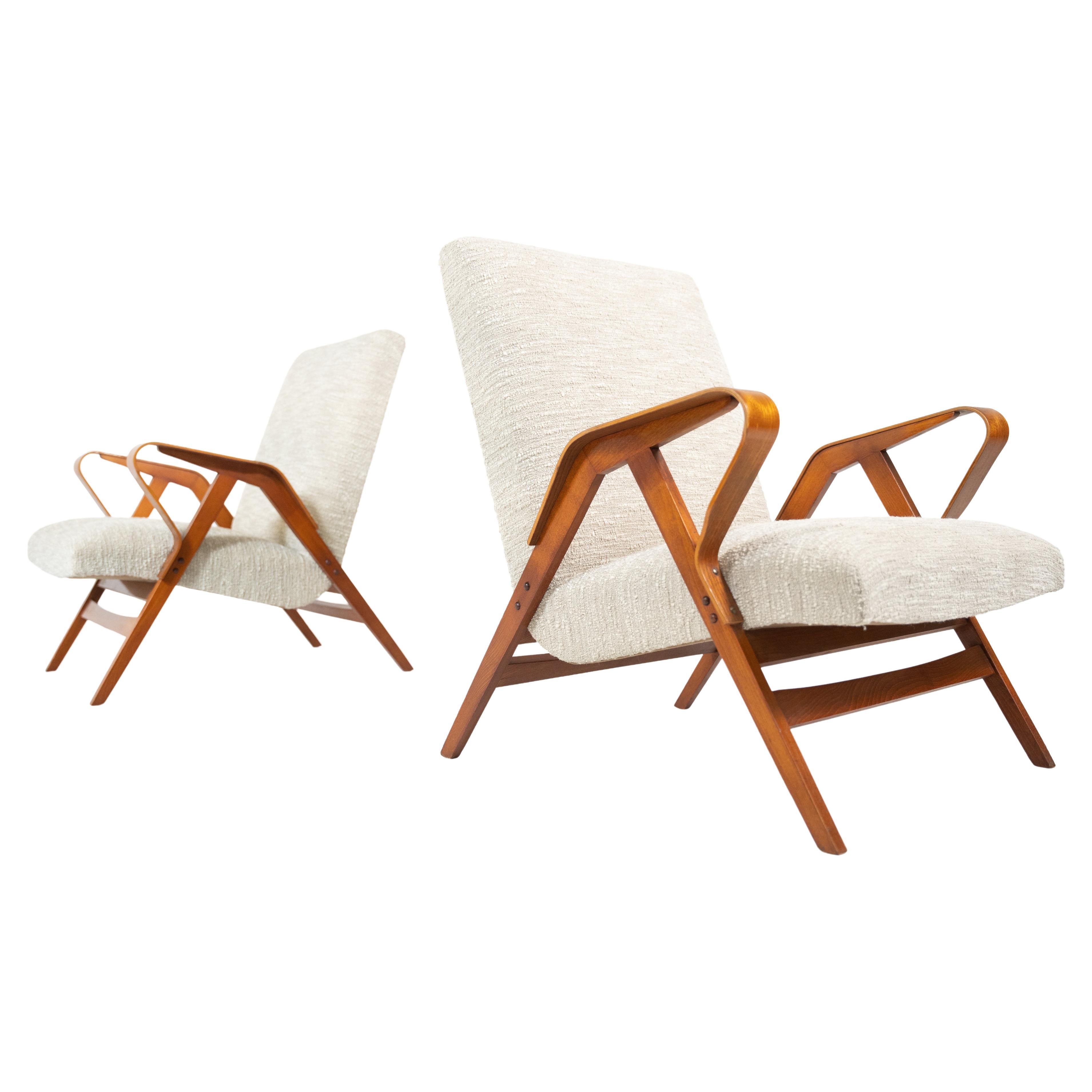Mid-Century Modern Pair of Armchairs by Frantisek Jirak for Tatra, 1950s