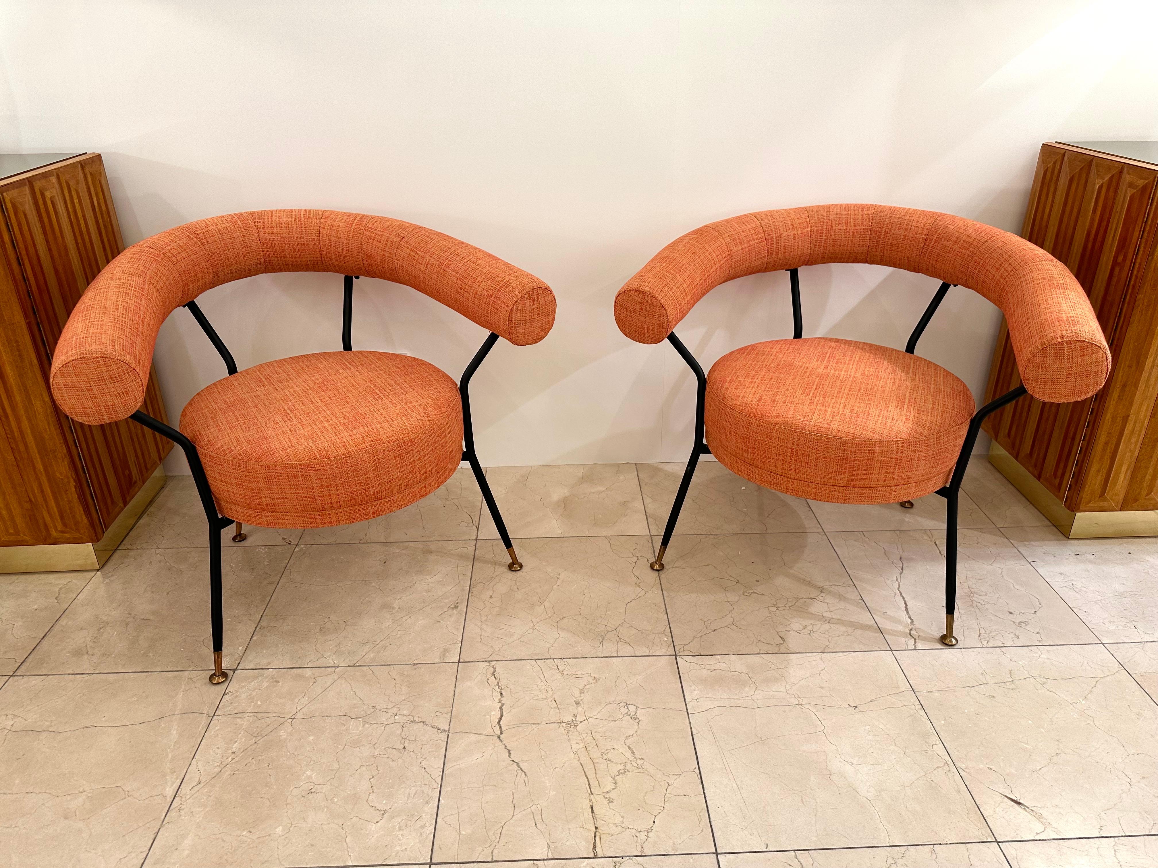 Paire de fauteuils modernes du milieu du siècle dernier par IPE Bologne, Italie, années 1950 en vente 5