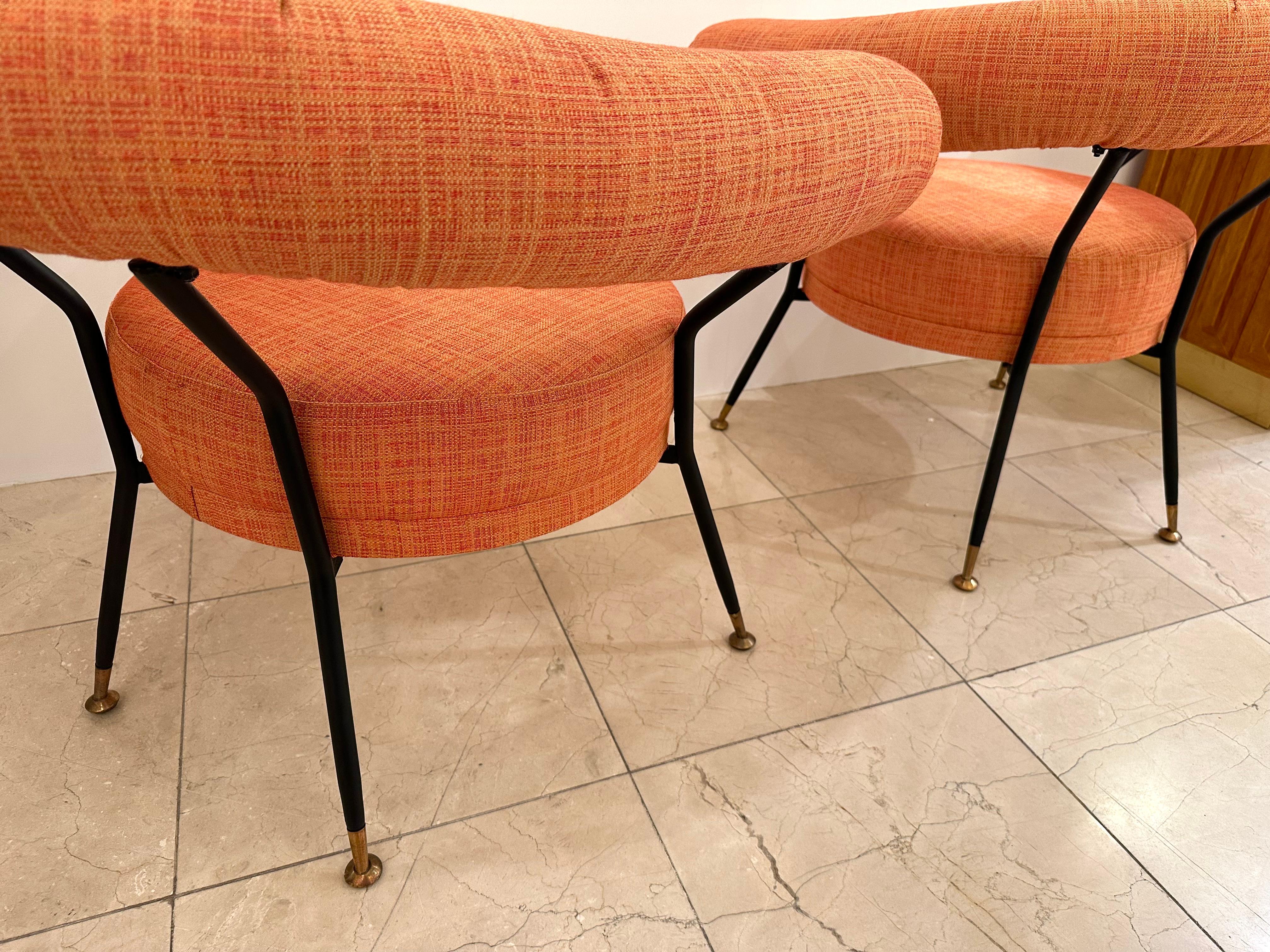 Mid-Century Modern Pair of Armchairs by IPE Bologne, Italy, 1950s For Sale 2