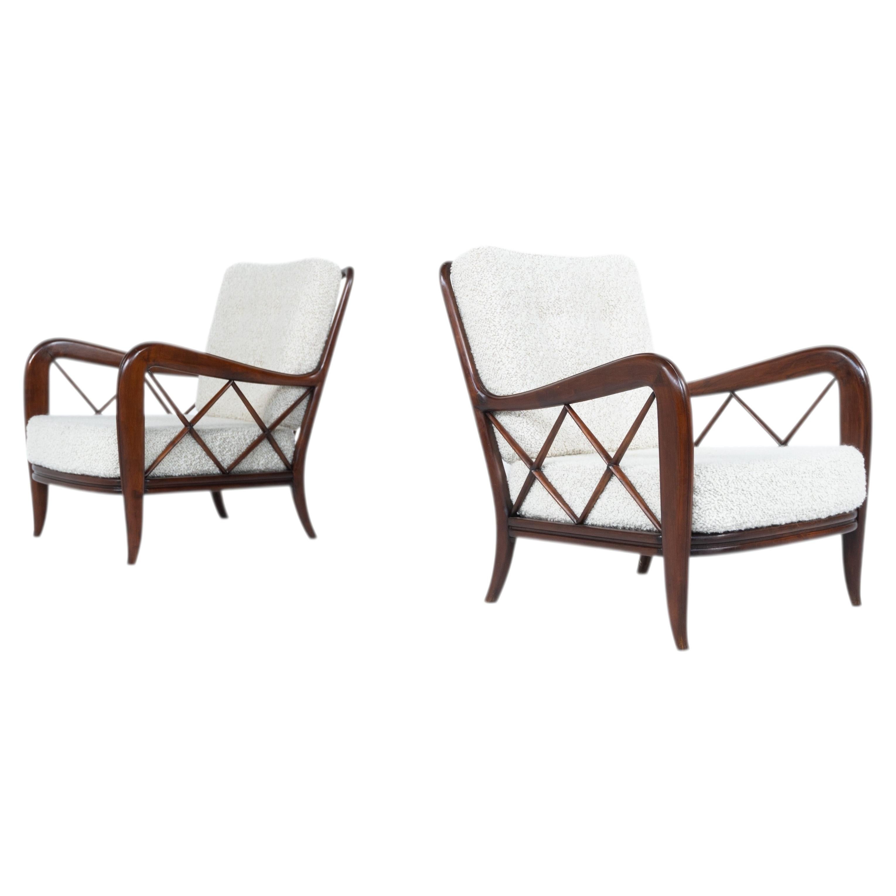 Mid-Century Modern Pair of Armchairs by Paolo Buffa, Italy, 1950s