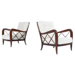 Paire de fauteuils de style « Mid-Century Modern » signés Paolo Buffa, Italie, années 1950
