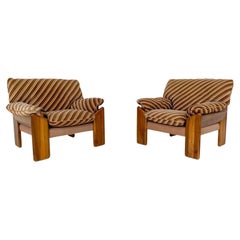 Mid-Century Modern Pair of Armchairs by Sapporo for Mobil Girgi, 1970s