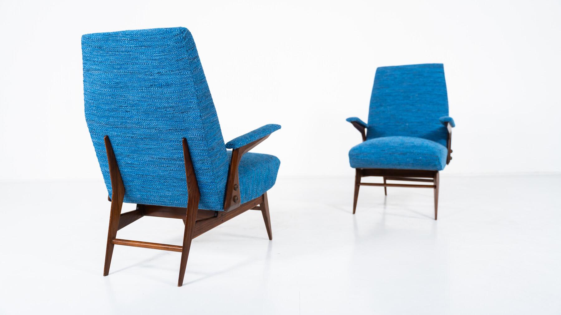 Mid-Century Modern Pair of Armchairs by Vittorio Dassi, Italy, 1960s For Sale 10