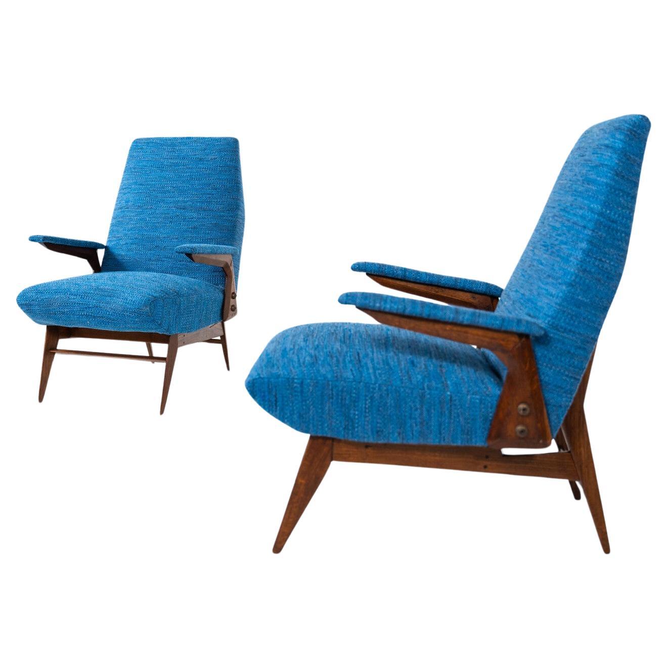 Mid-Century Modern Pair of Armchairs by Vittorio Dassi, Italy, 1960s For Sale