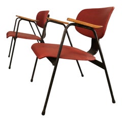 Mid-Century Modern Pair of Armchairs by Willy Van Der Meeren
