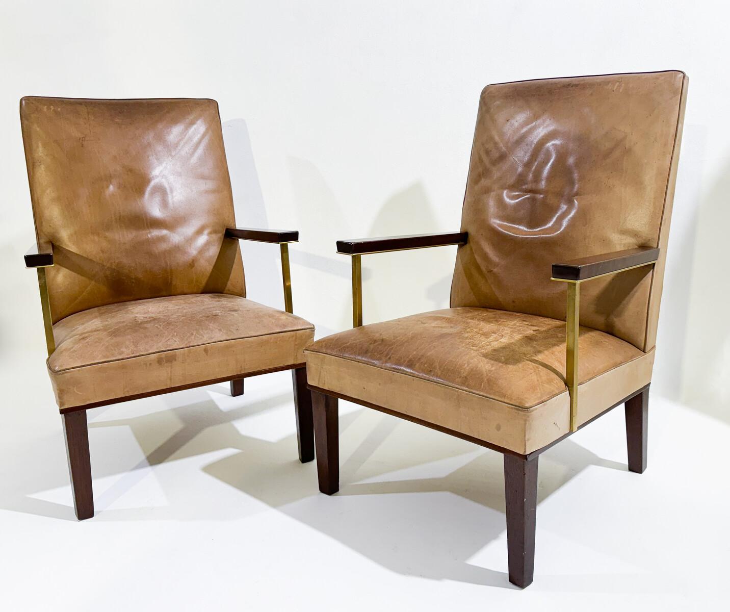 Mid-Century Modern Pair of Armchairs, c.1950 In Good Condition For Sale In Brussels, BE