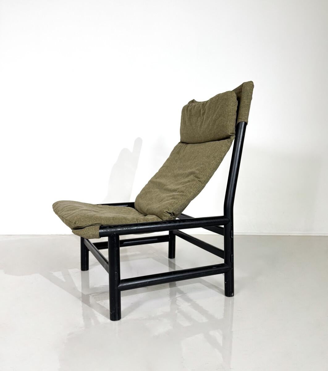 Fabric Mid-Century Modern Pair of Armchairs 