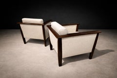 Mid-Century Modern Pair of Armchairs in Hardwood & Bouclé, Fatima, Brazil, 1960s