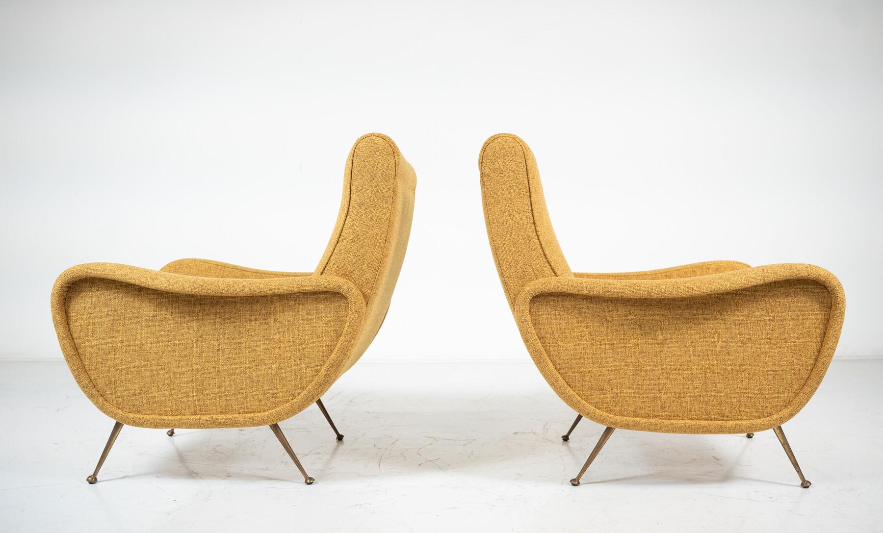 Mid-Century moderno Coppia di poltrone moderne di metà secolo nello stile di Zanuso in vendita