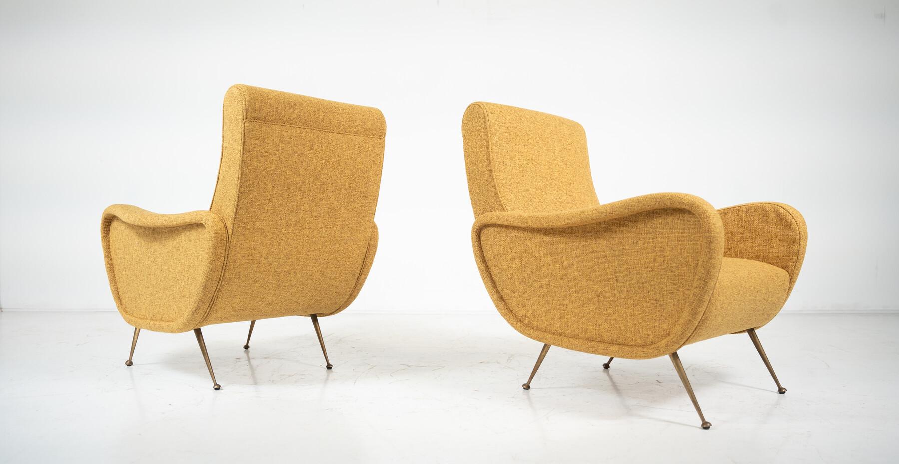 Coppia di poltrone moderne di metà secolo nello stile di Zanuso in vendita 2