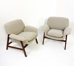 Mid-Century Modern Pair of Armchairs Model "849" by Gianfranco Frattini