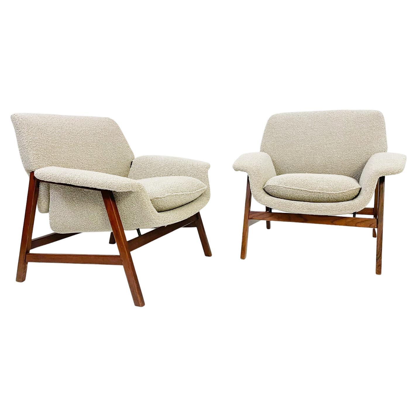 Mid-Century Modern Pair of Armchairs Model "849" by Gianfranco Frattini