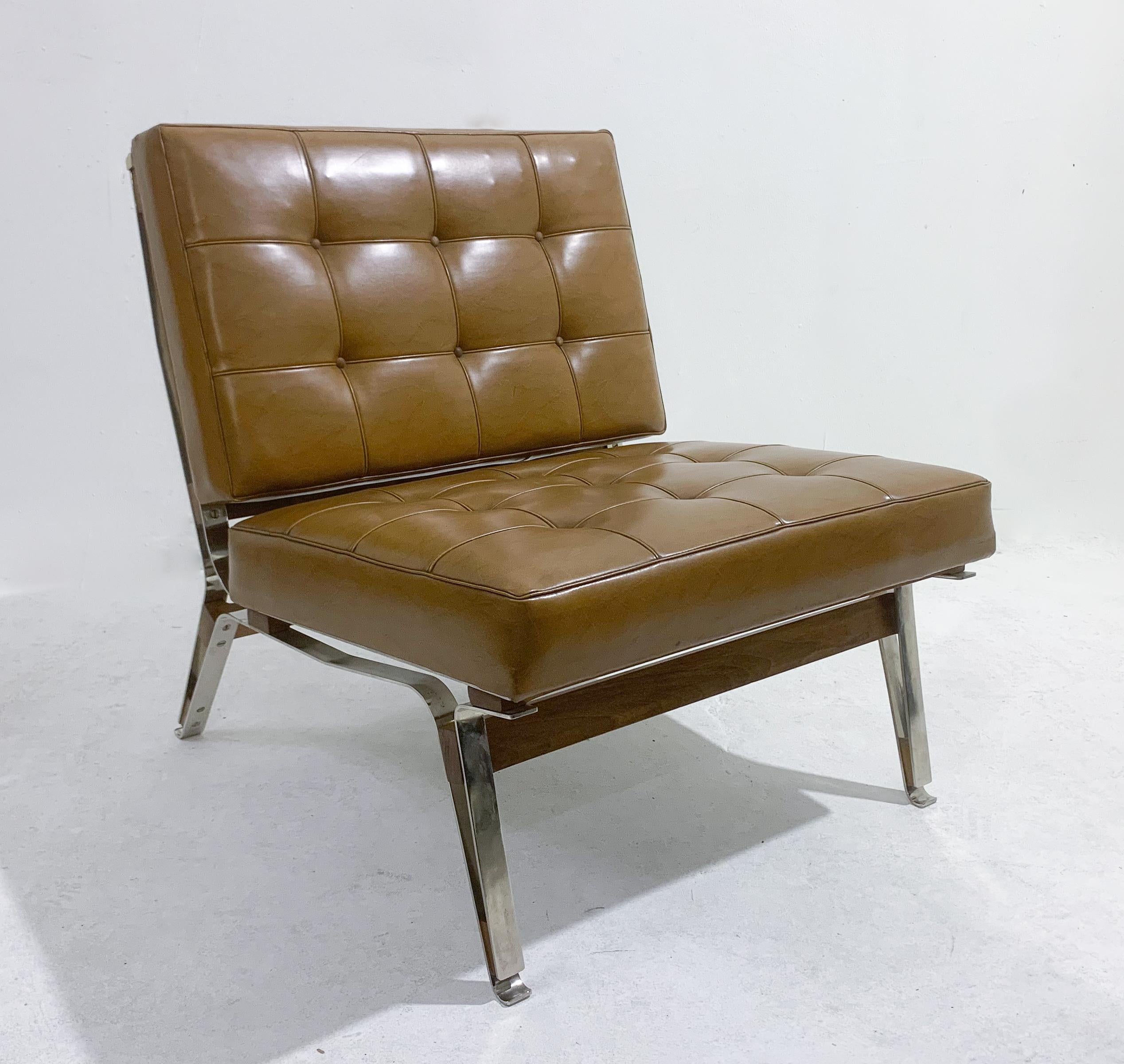 Leather Mid-Century Modern Pair of Armchairs Model 856 by Ico Parisi, Italy, 1950s For Sale