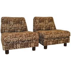 Mid-Century Modern Pair of Armless Lounge Chairs by Selig