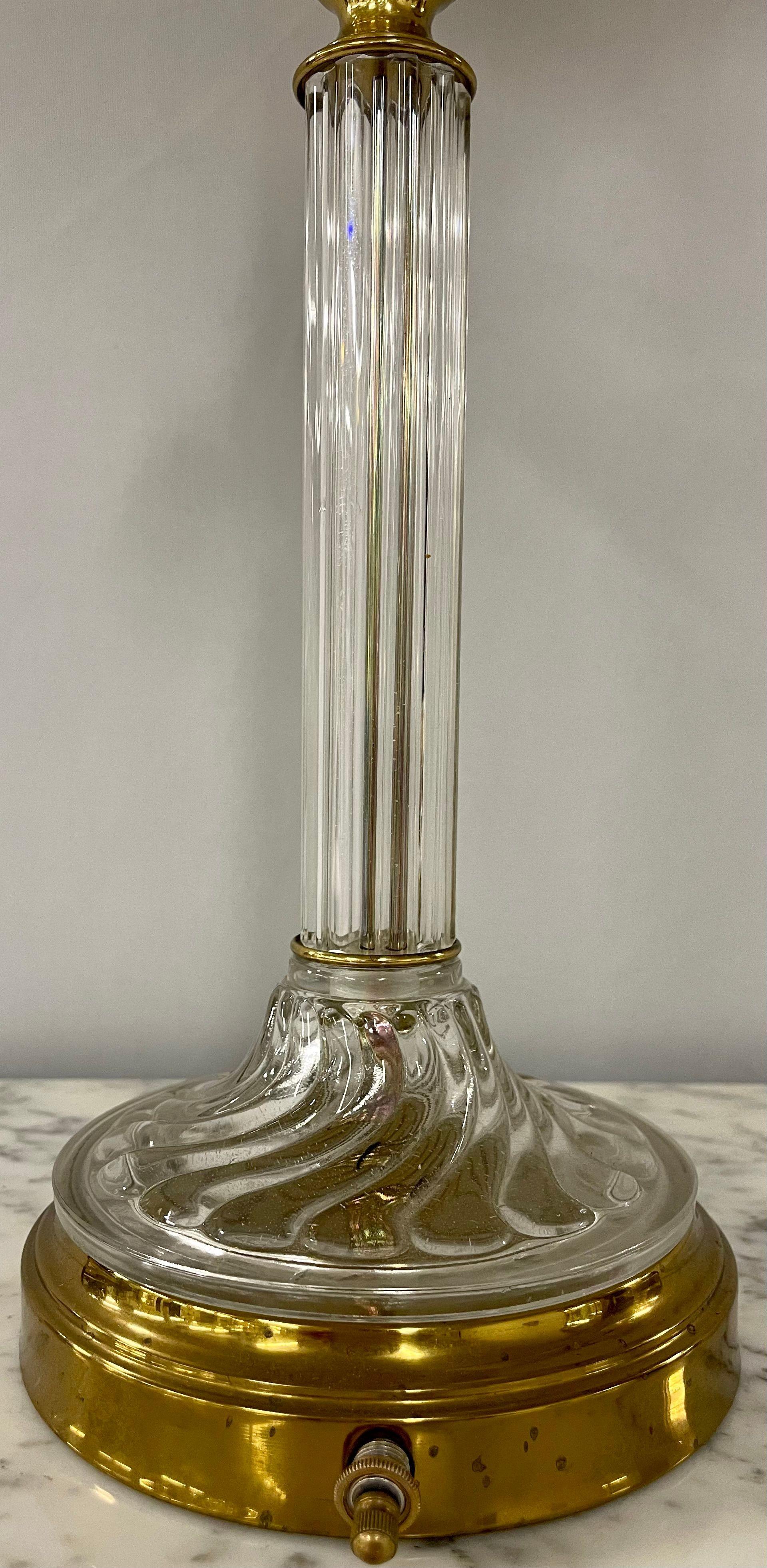 Mid-Century Modern Pair of Baccarat Style Table Lamps, Crystal, 1960s For Sale 3