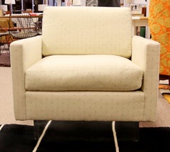 Mid-Century Modern Pair of Baughman Chrome Plinth Base Cube Lounge Chairs 1970s