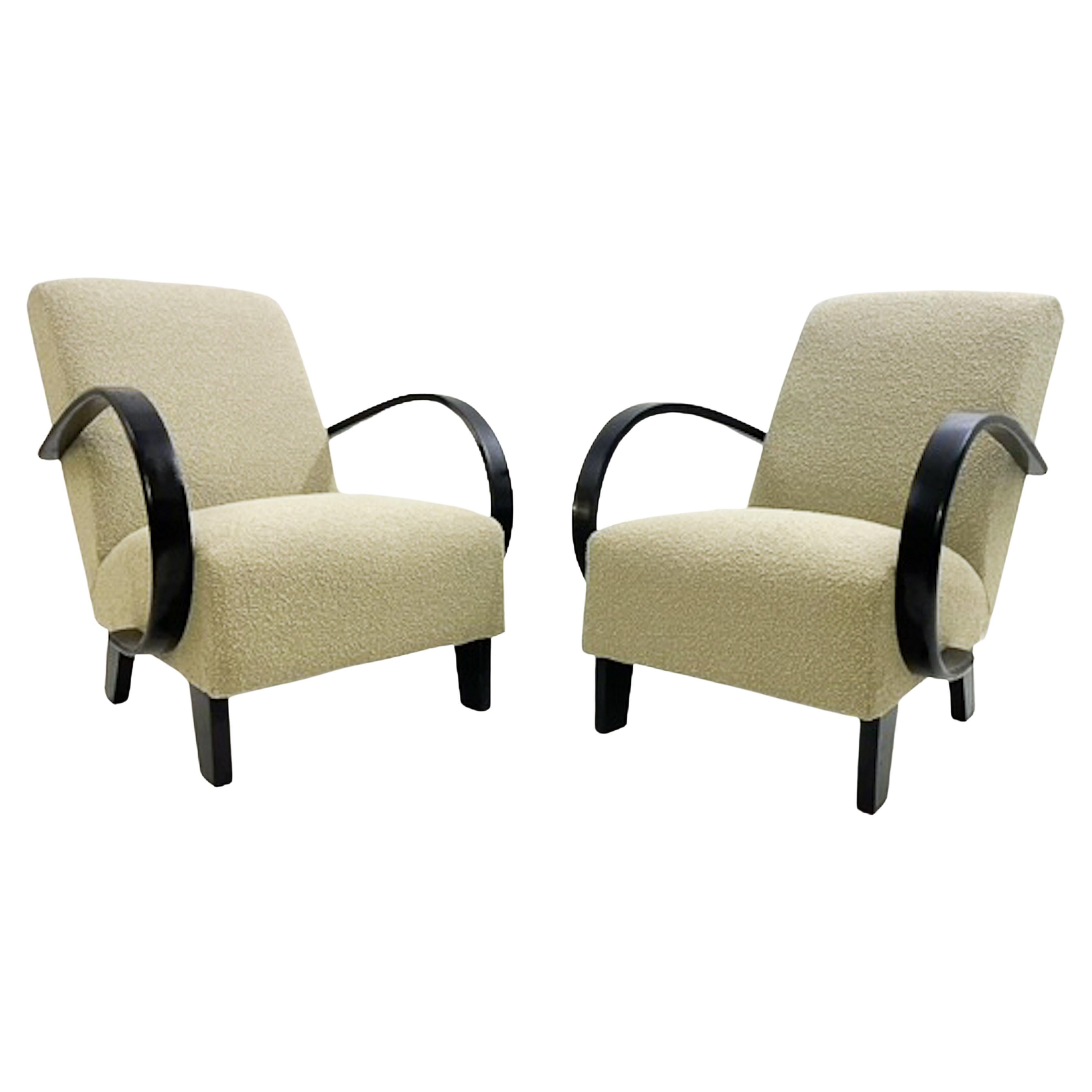 Mid-Century Modern Pair of Bentwood Armchairs by Jindrich Halabala