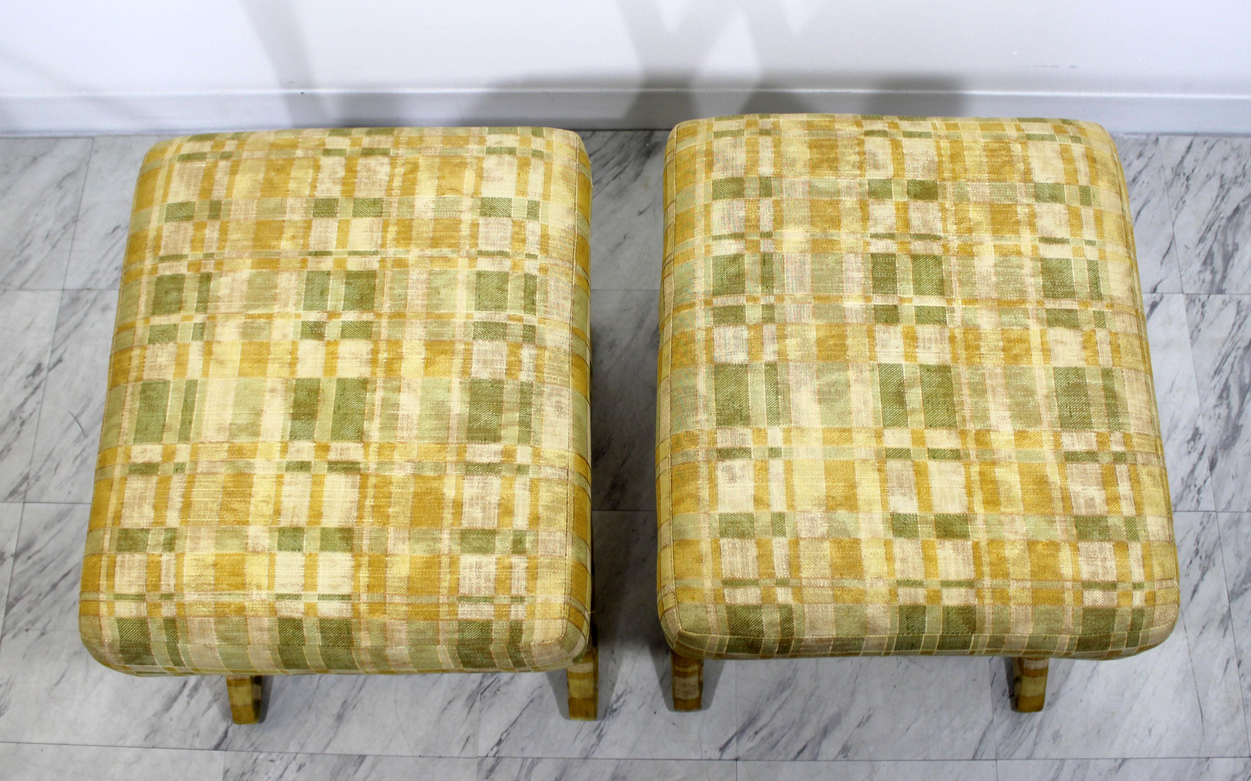 Mid-Century Modern Pair of Billy Baldwin X-Base Benches Stools Ottomans, 1960s 1