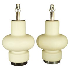 Mid-Century Modern Pair of Bobo Piccilo Laurel Illuminated Table Lamps Italian