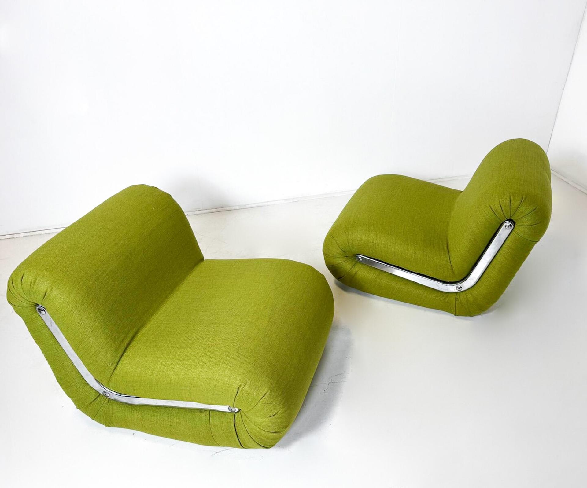 Paire de fauteuils Boomerang par Rodolfo Bonetto, 1960s, Italie - New Upholstery