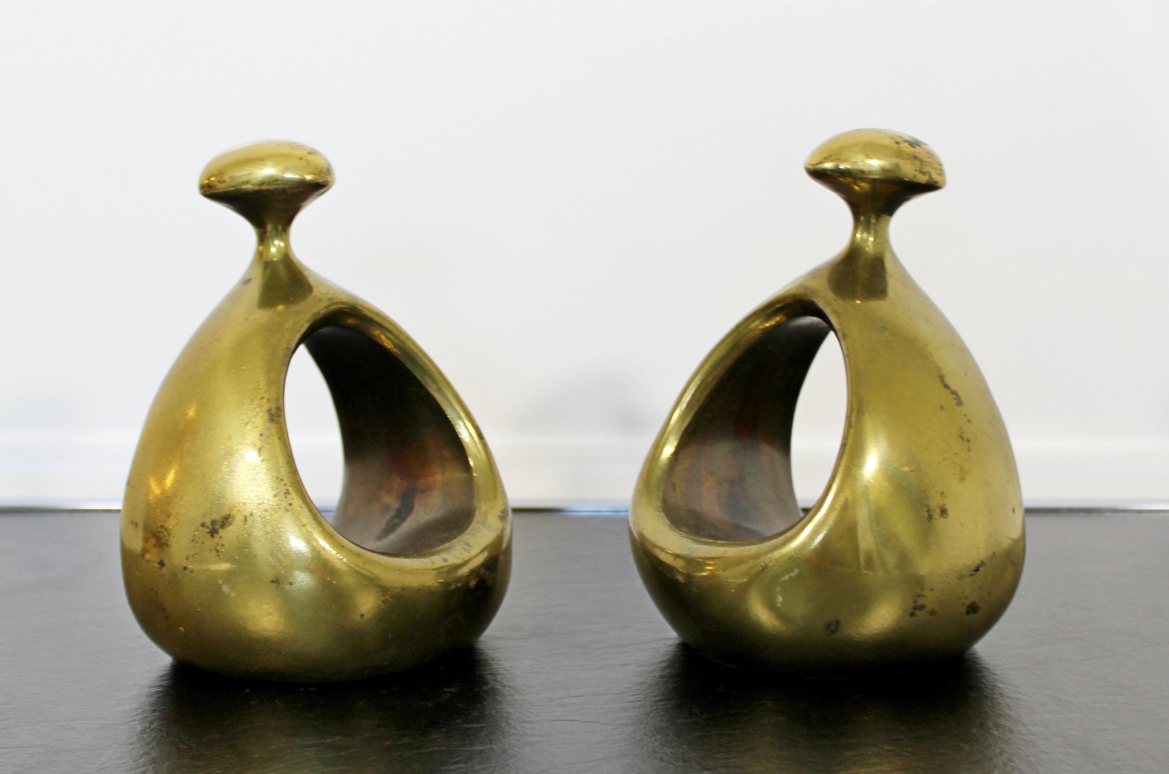 Mid-20th Century Mid-Century Modern Pair of Brass Bookends Table Sculptures Ben Siebel, 1950s