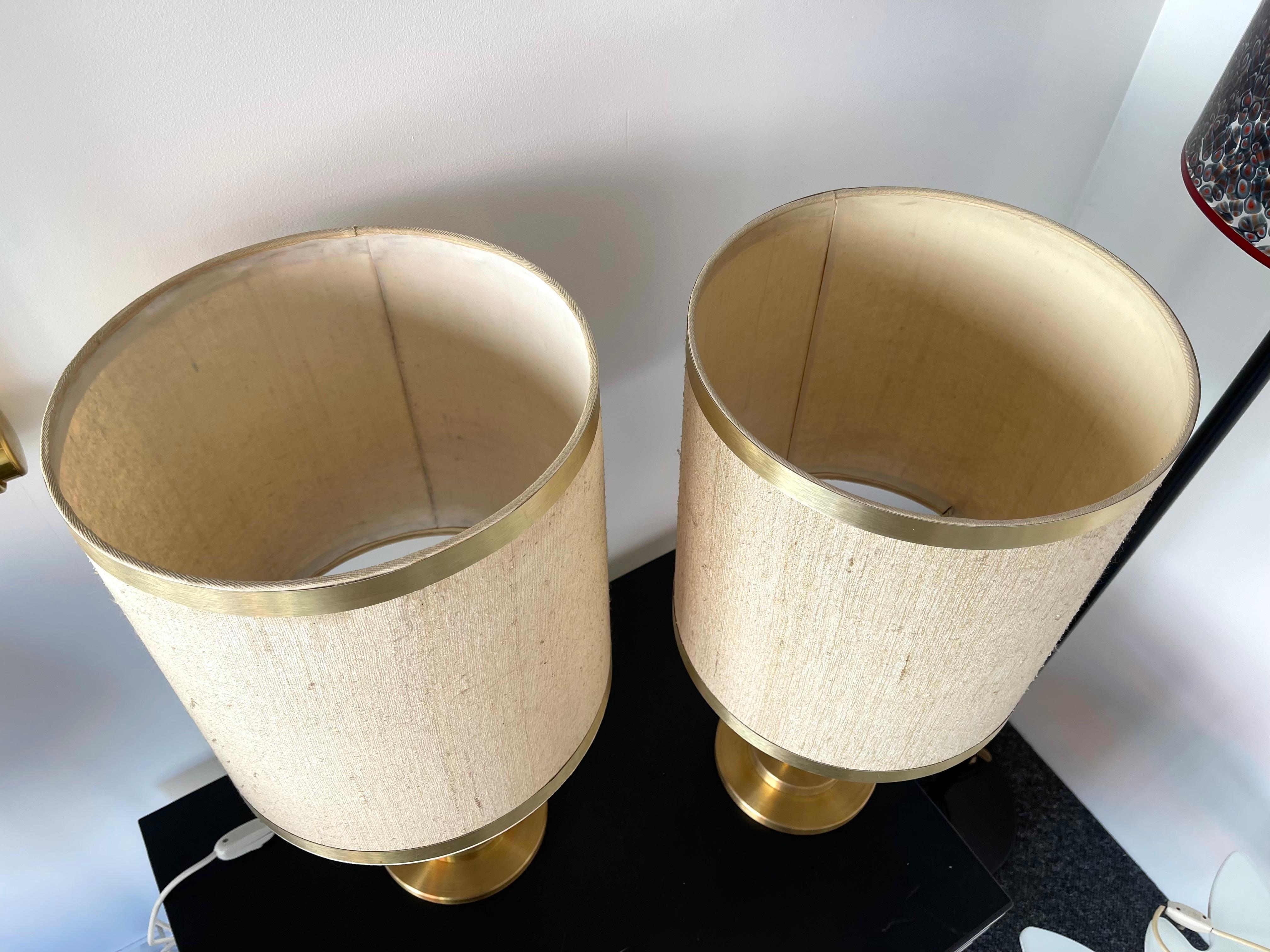 Mid-Century Modern Pair of Brass Lamps by Luciano Frigerio, Italy, 1970s 3