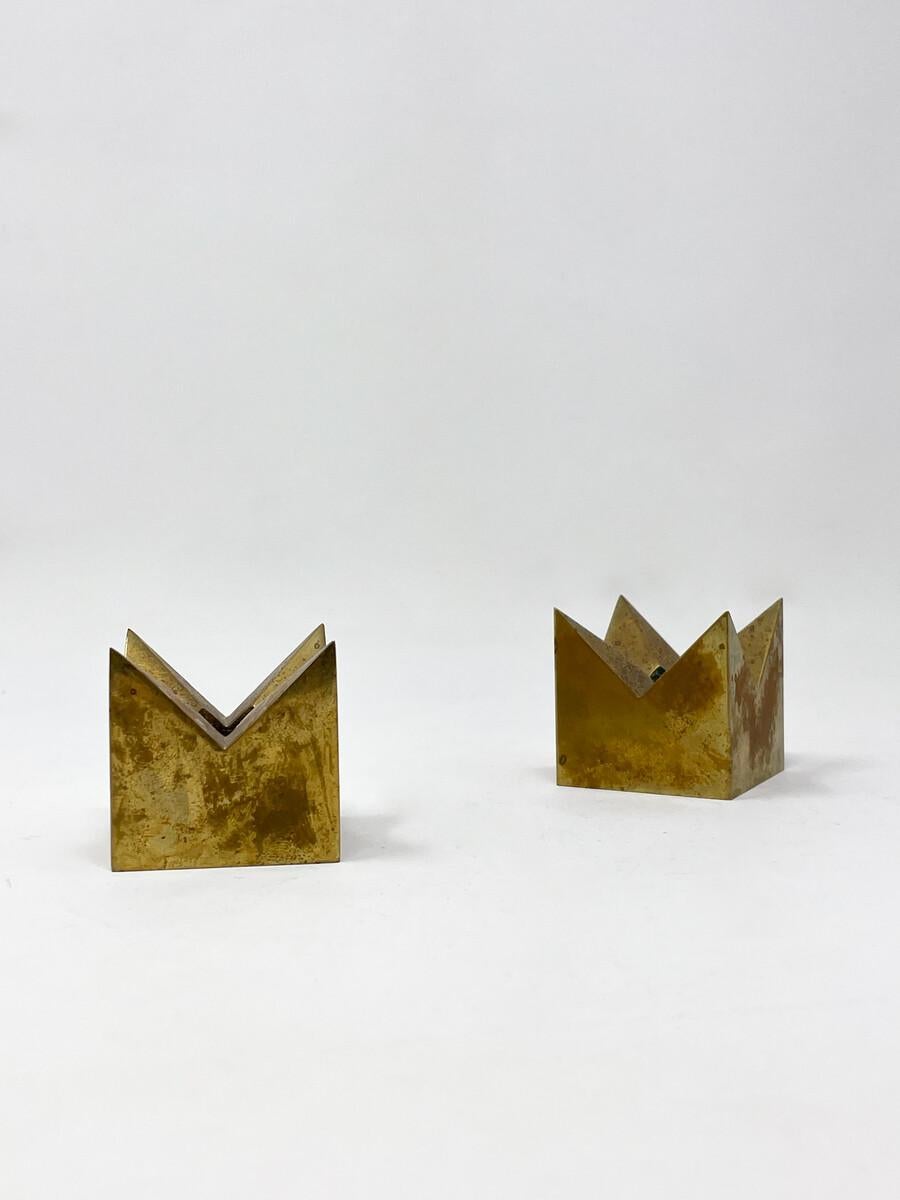 Mid-Century Modern Pair of Candlesticks by Pierre Forssell for Skultuna, 1960s In Good Condition For Sale In Brussels, BE