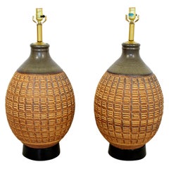 Mid-Century Modern Pair of Ceramic Table Lamps Bob Kinzie Affiliated Craftsmen